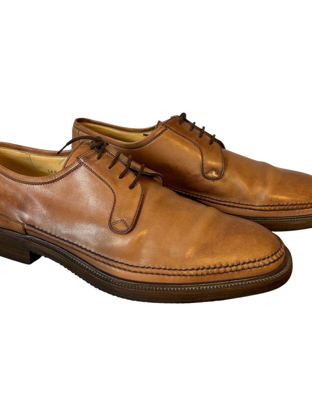 Gravati Brown Leather Derby Hand Made Italy Shoes Men’s Size 11.5 M